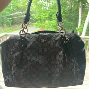 Coach Black and Gray Satchel w/ wallet